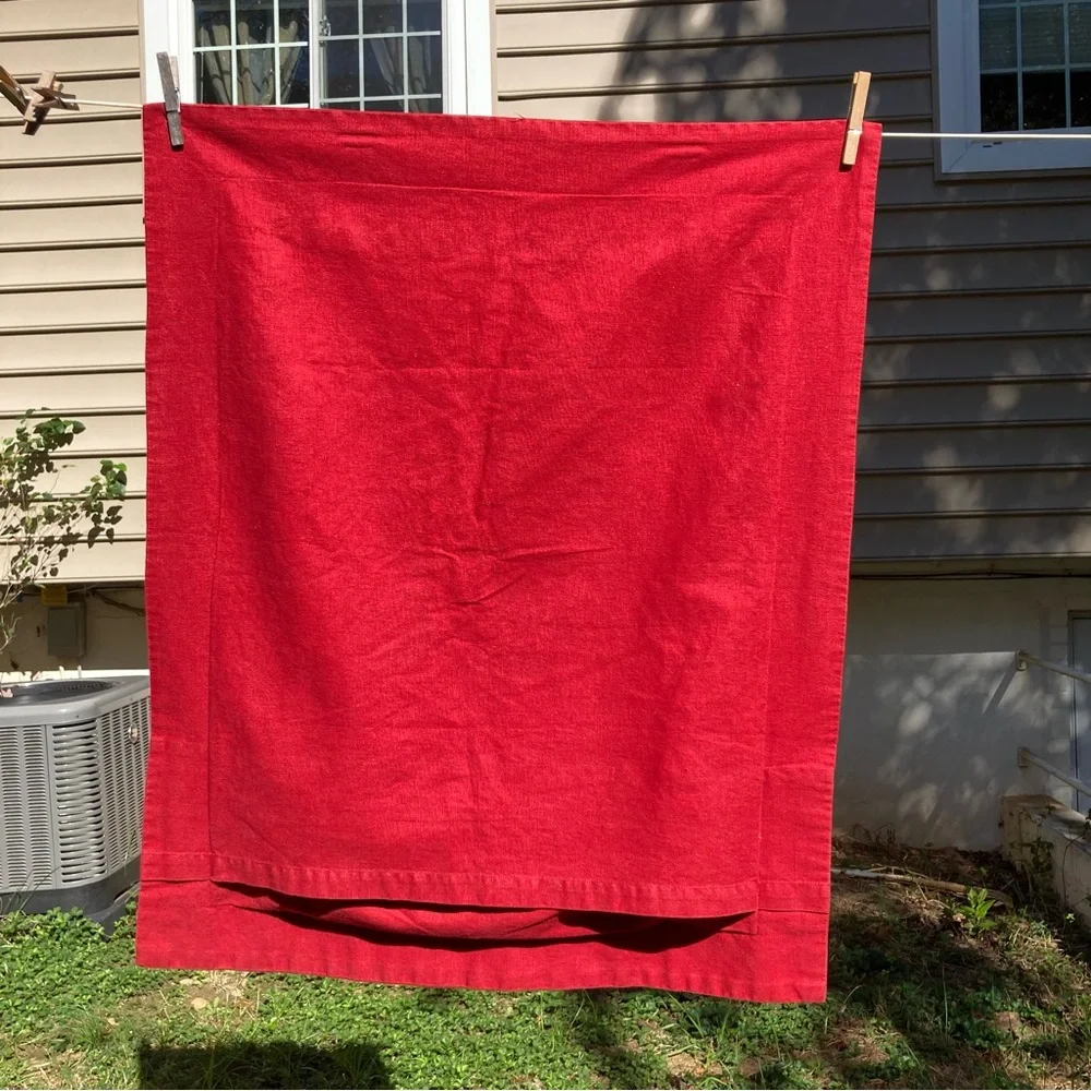 POTTERY BARN Red Embroidered Jacobean Floral Pillow Sham 24 x 30 inches Standard